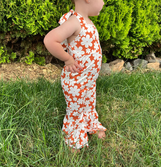 Floral Jumpsuit - Orange