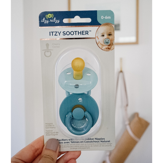 Itzy Soother™ Natural Rubber Paci Sets: Harbor + Coast 0-6m