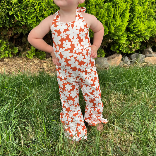 Floral Jumpsuit - Orange