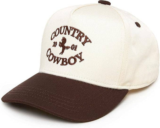 Kids/Baby Two Tone Vintage Cap: Country Cowboy - Brown/Beige