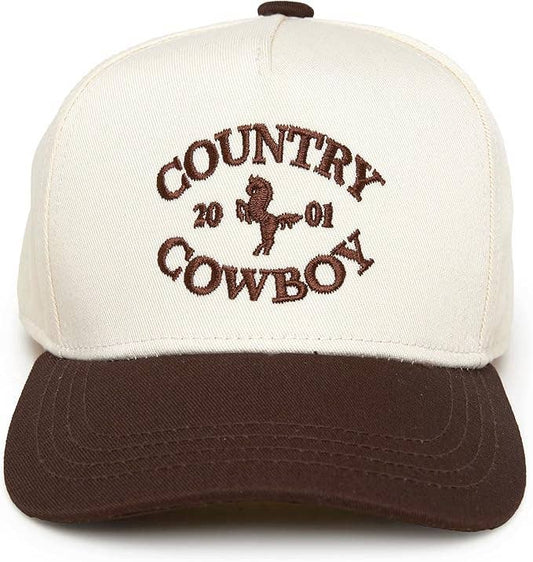 Kids/Baby Two Tone Vintage Cap: Country Cowboy - Brown/Beige