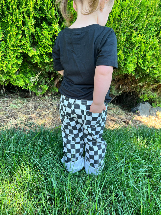 Black & White Checkered Denim
