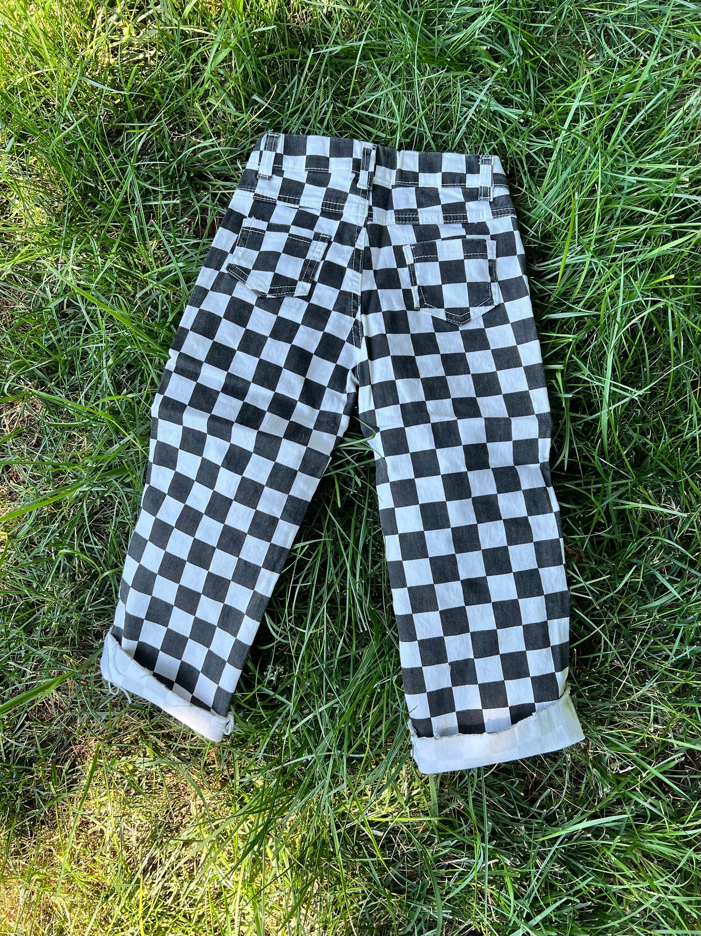 Black & White Checkered Denim