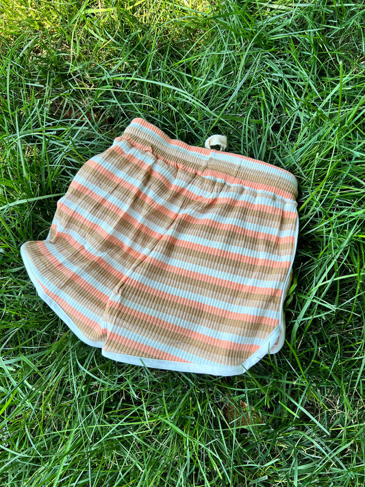 Stripe Shorts - Orange/Brown