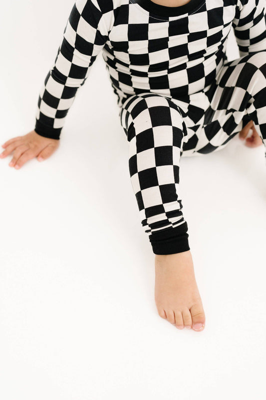 Black Checkered Bamboo Set
